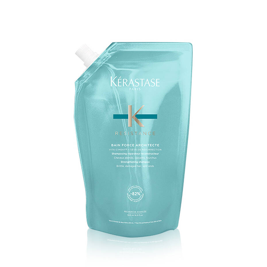 Resistance Bain Force Architecte Shampoo Refill Pouch for Damaged Hair 500ml